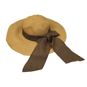 Sun N Sand Women’s Melina Crochet Straw Hat Wide Brim Beach Summer Vacation